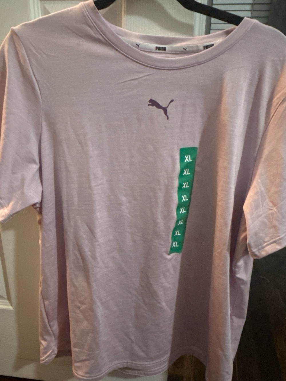 Puma women’s Light Lavender Tee with Purple Logo
